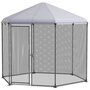 Voir la diapositive 1 : PAWHUT Enclos poulailler chenil 5 m² - parc grillagé dim. 2,8L x 2,45l x 2,46H m - entièrement couvert - acier oxford gris