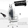 Voir la diapositive 5 : VINSETTO Chaise gaming fauteuil gamer inclinable réglable repose-pied rétractable oreilles de lapin amovibles noir blanc