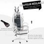 Voir la diapositive 5 : VINSETTO Chaise gaming fauteuil gamer inclinable réglable repose-pied rétractable oreilles de lapin amovibles noir blanc