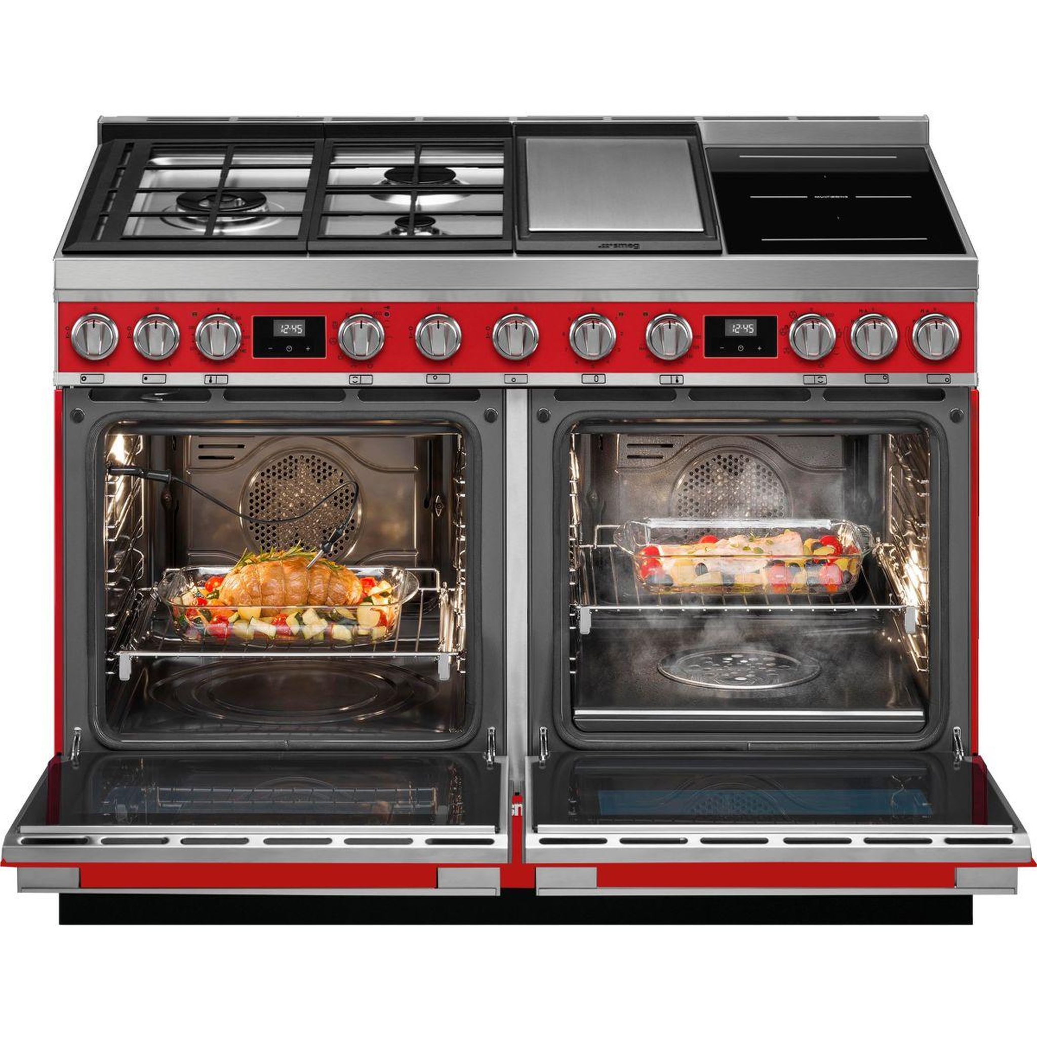 Voir la diapositive 4 : SMEG Piano de cuisson mixte cpf120igmpr