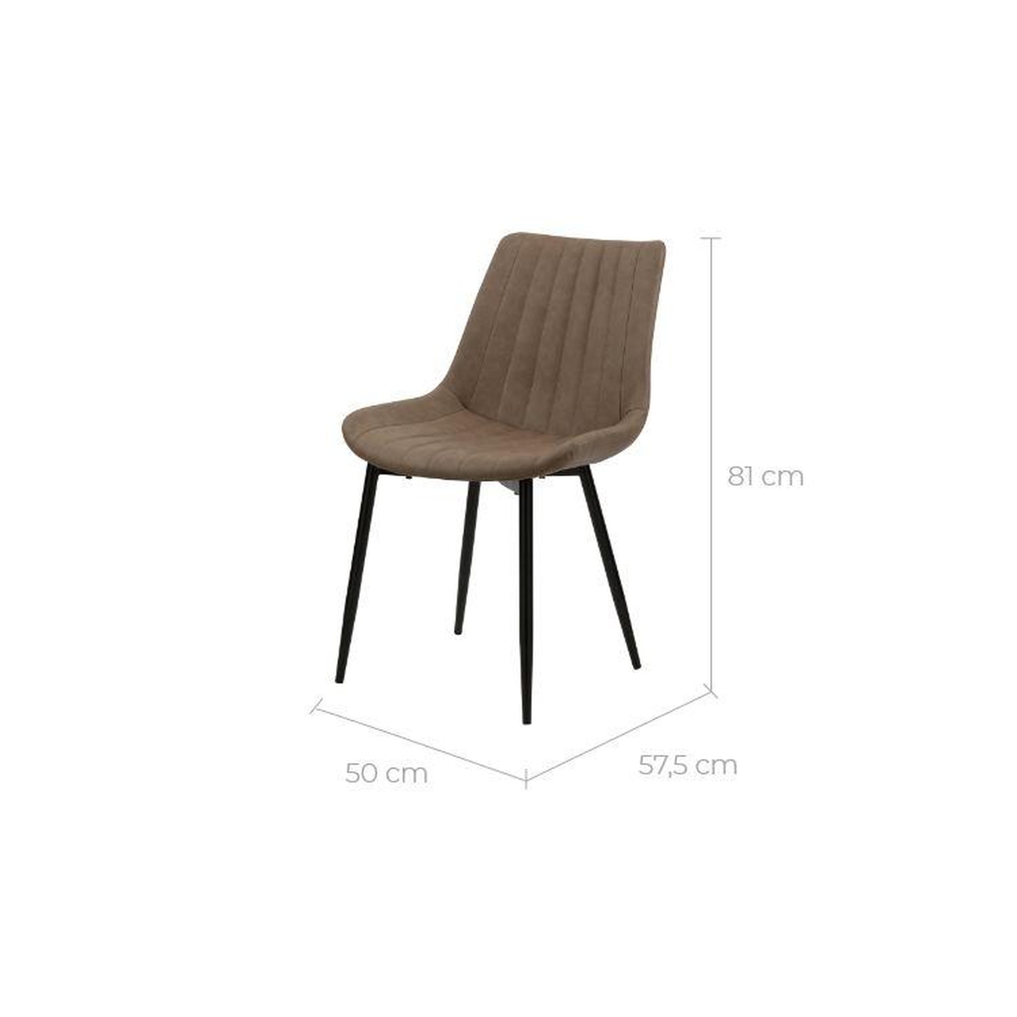 Voir la diapositive 4 : MAISON PAVANE Lot de 2 chaises en cuir synthétique taupe et métal noir-killi