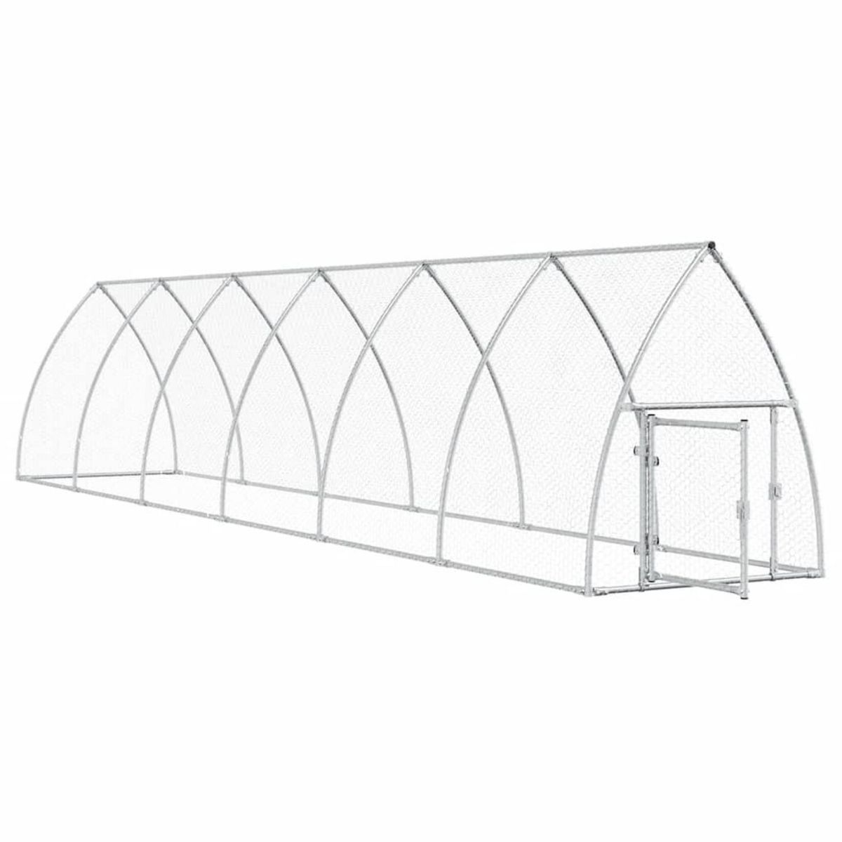 VIDAXL Cage pour poules argente 600x105x120 cm acier galvanise