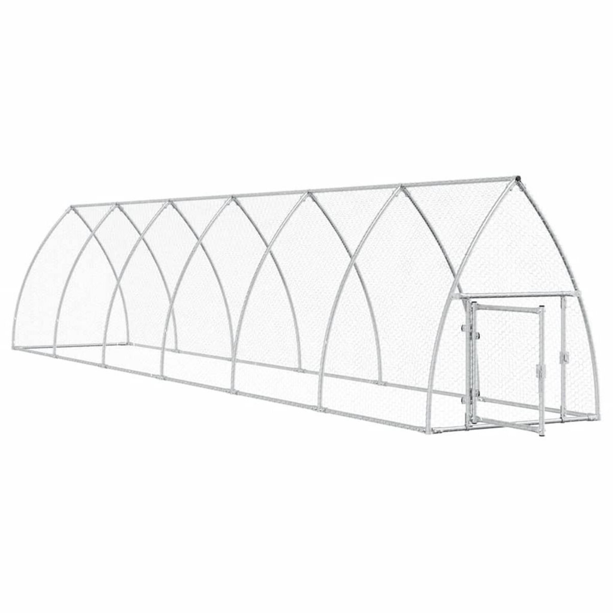 VIDAXL Cage pour poules argente 600x105x120 cm acier galvanise