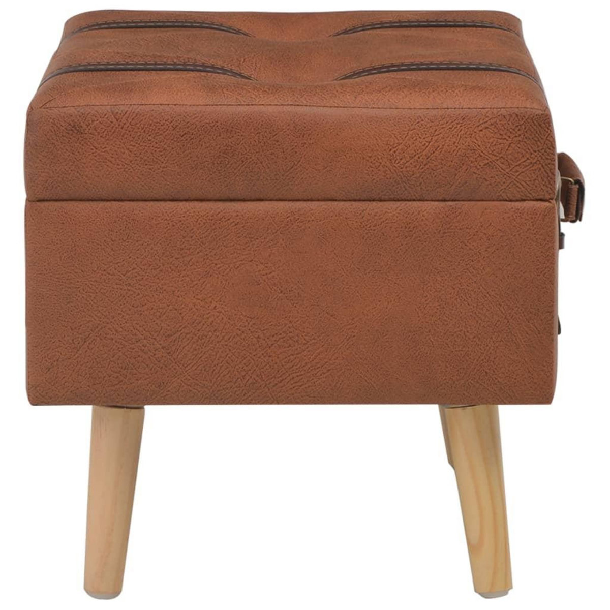 VIDAXL Tabouret de rangement 40 cm marron pale similicuir