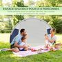 Voir la diapositive 4 : OUTSUNNY Tente de camping 3-4 pers.  - 2 portes - dim. 3,2L x 2,4l x 1,3H m - sac transport inclus - bleu gris