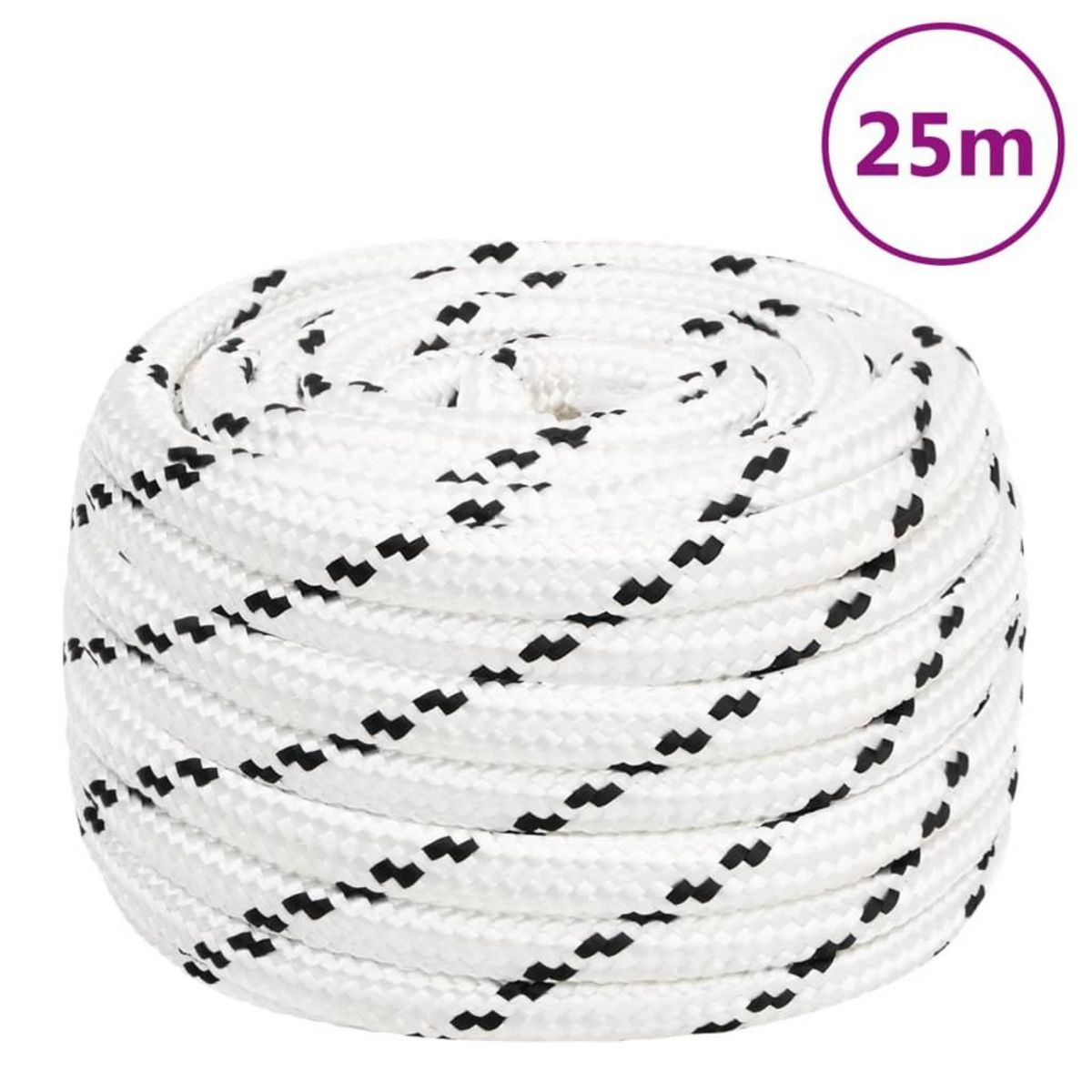 VIDAXL Corde de bateau tresse Blanc 18 mmx25 m Polyester