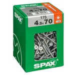 CENTRALE BRICO Lot de 175 vis acier tête fraisée torx SPAX, Diam.4.5 mm x L.70 mm