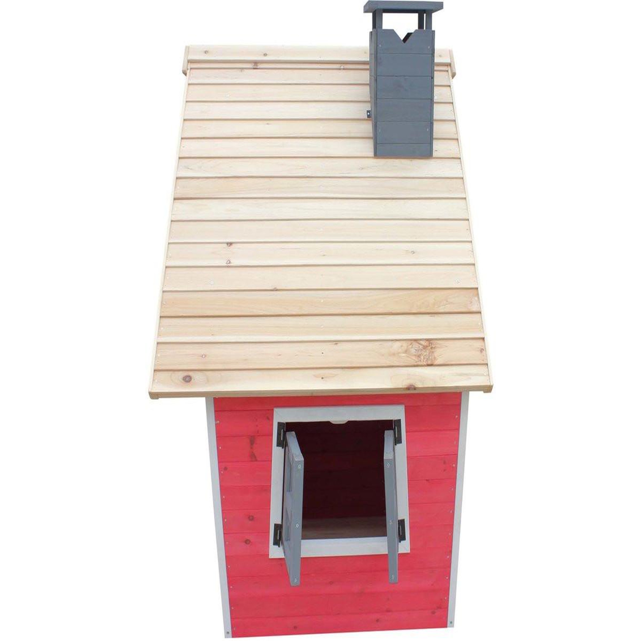 Voir la diapositive 4 : Habitat et Jardin Maisonnette  lilou  - 119.5 x 156 x 102 cm - rouge/gris