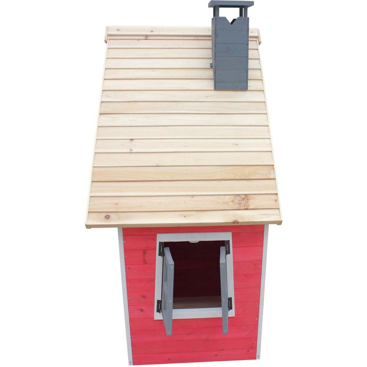 Habitat et Jardin Maisonnette  Lilou  - 119.5 x 156 x 102 cm - Rouge/Gris