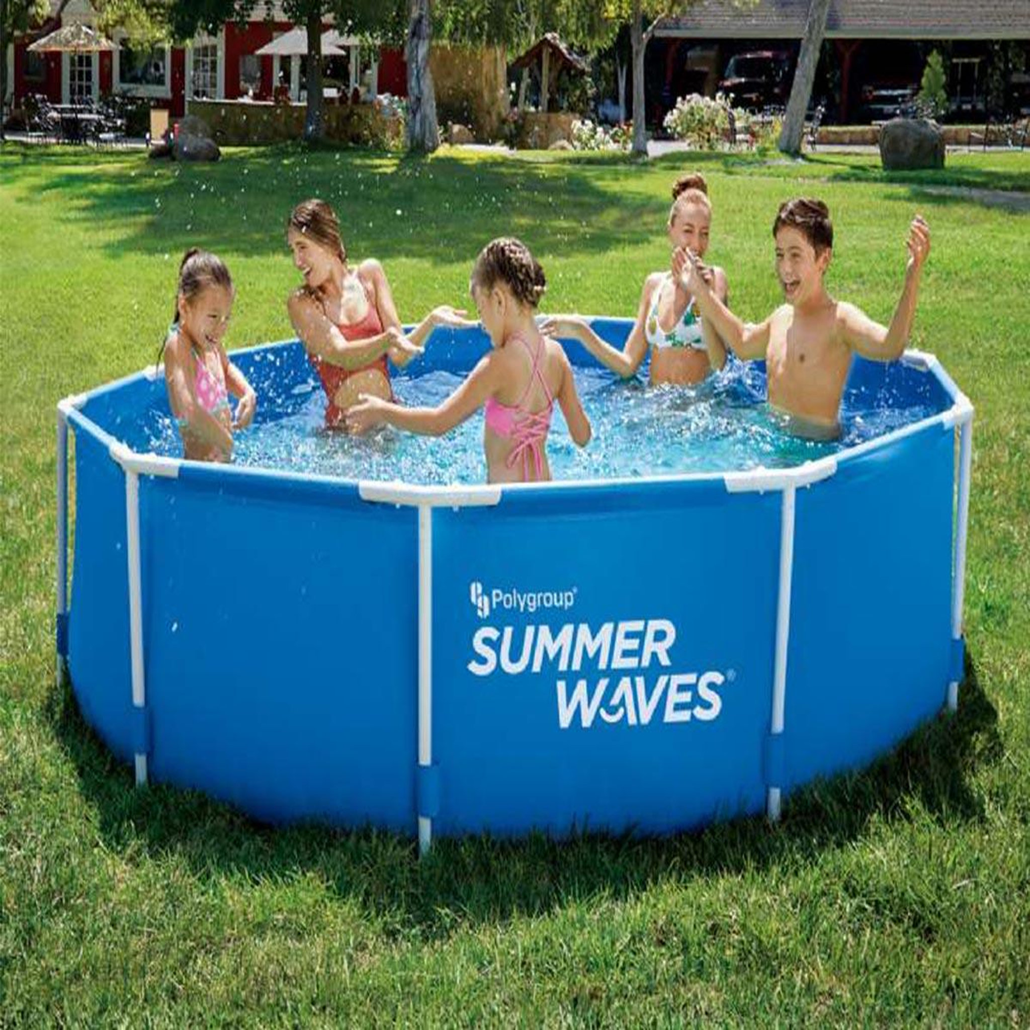 Voir la diapositive 2 : SUMMER WAVES Piscine tubulaire Active Frame Pool ronde 4,57 x 0,84 m - Summer Waves