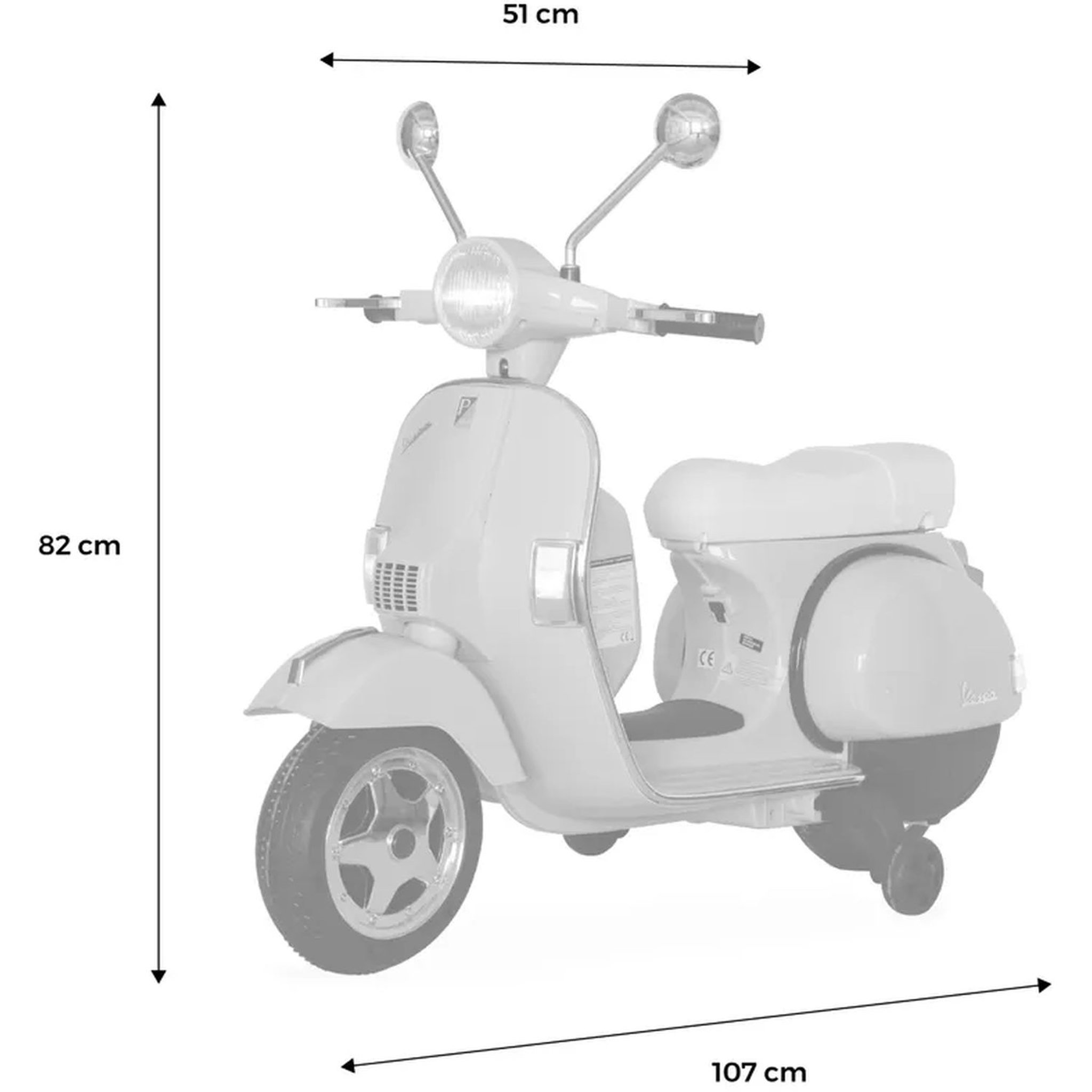 Voir la diapositive 4 : MGM Porteur VESPA électrique rouge 6V 