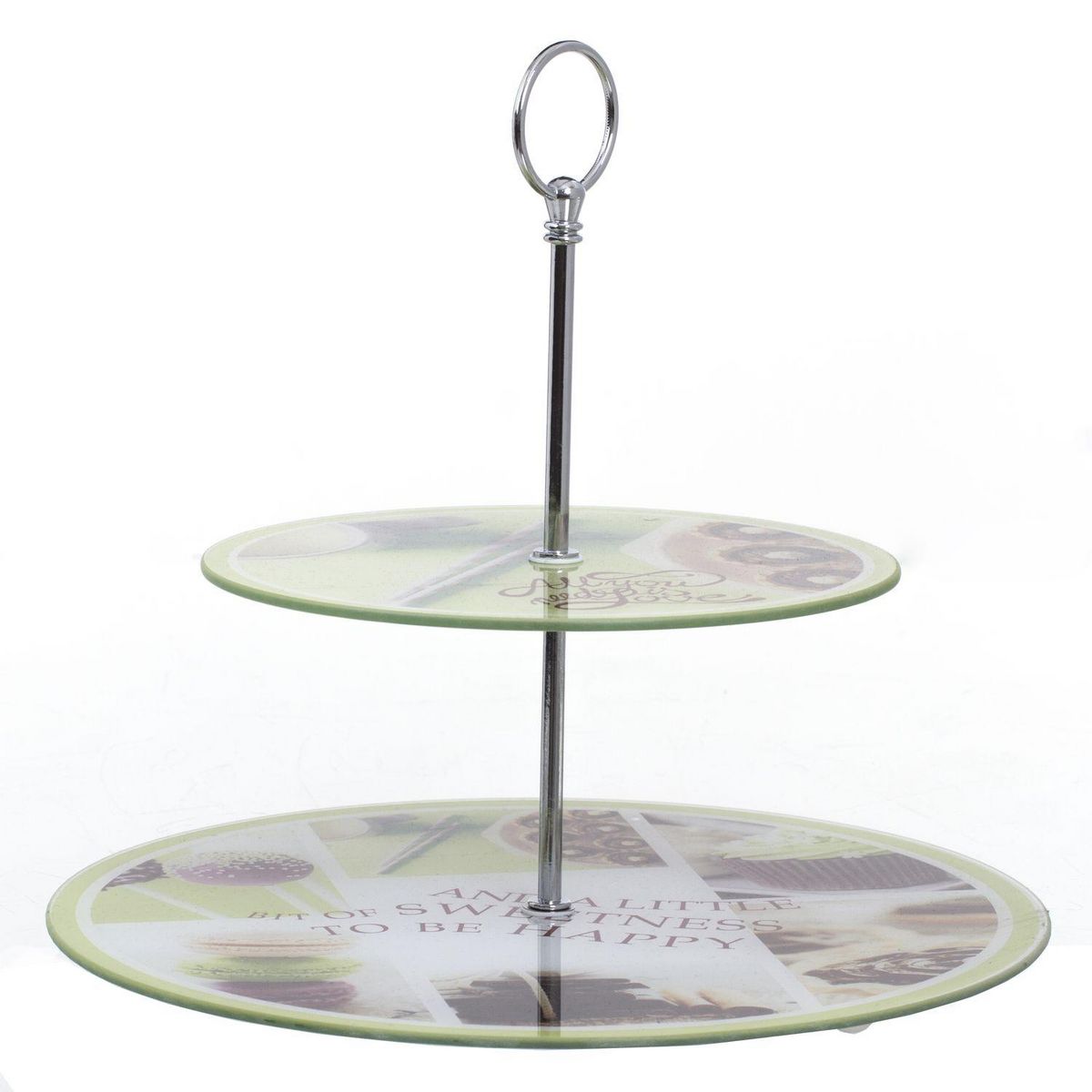 SECRET DE GOURMET Serviteur en verre avec motifs - 2 Etages