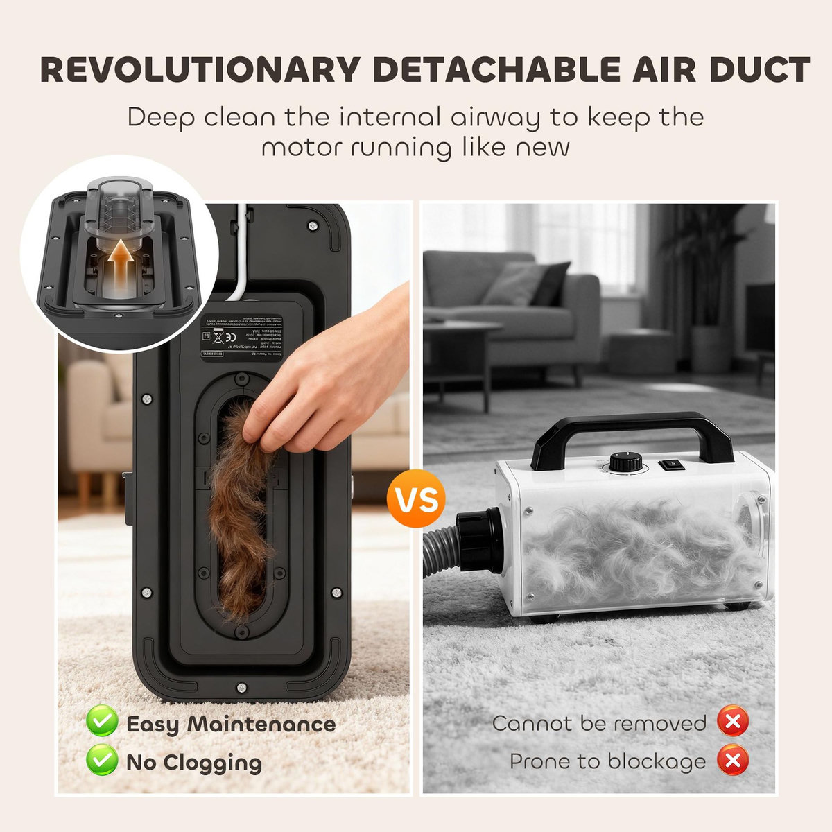 PAWHUT Station de toilettage chien 600W 3 en 1 - séchoir, tondeuse, aspirateur - noir blanc