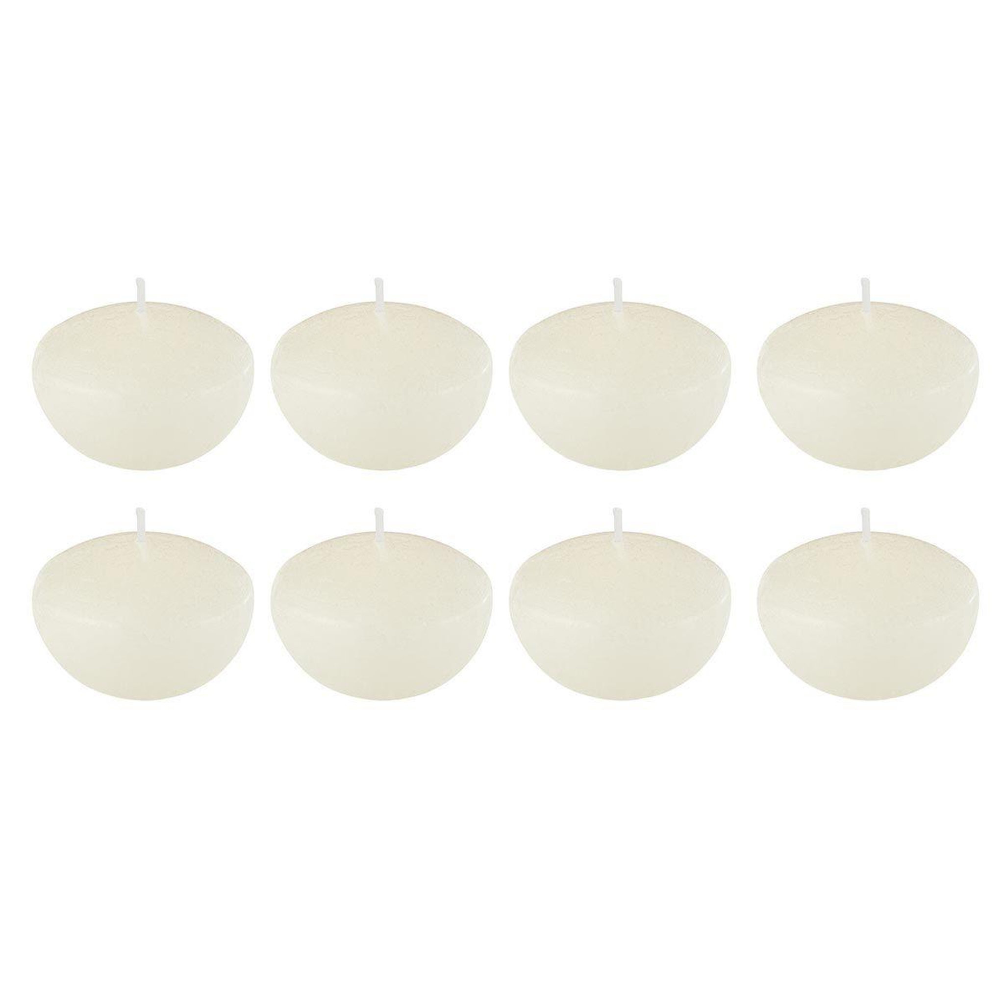 J-LINE Lot de 8 bougies chauffe-plat  flottante  6cm blanc