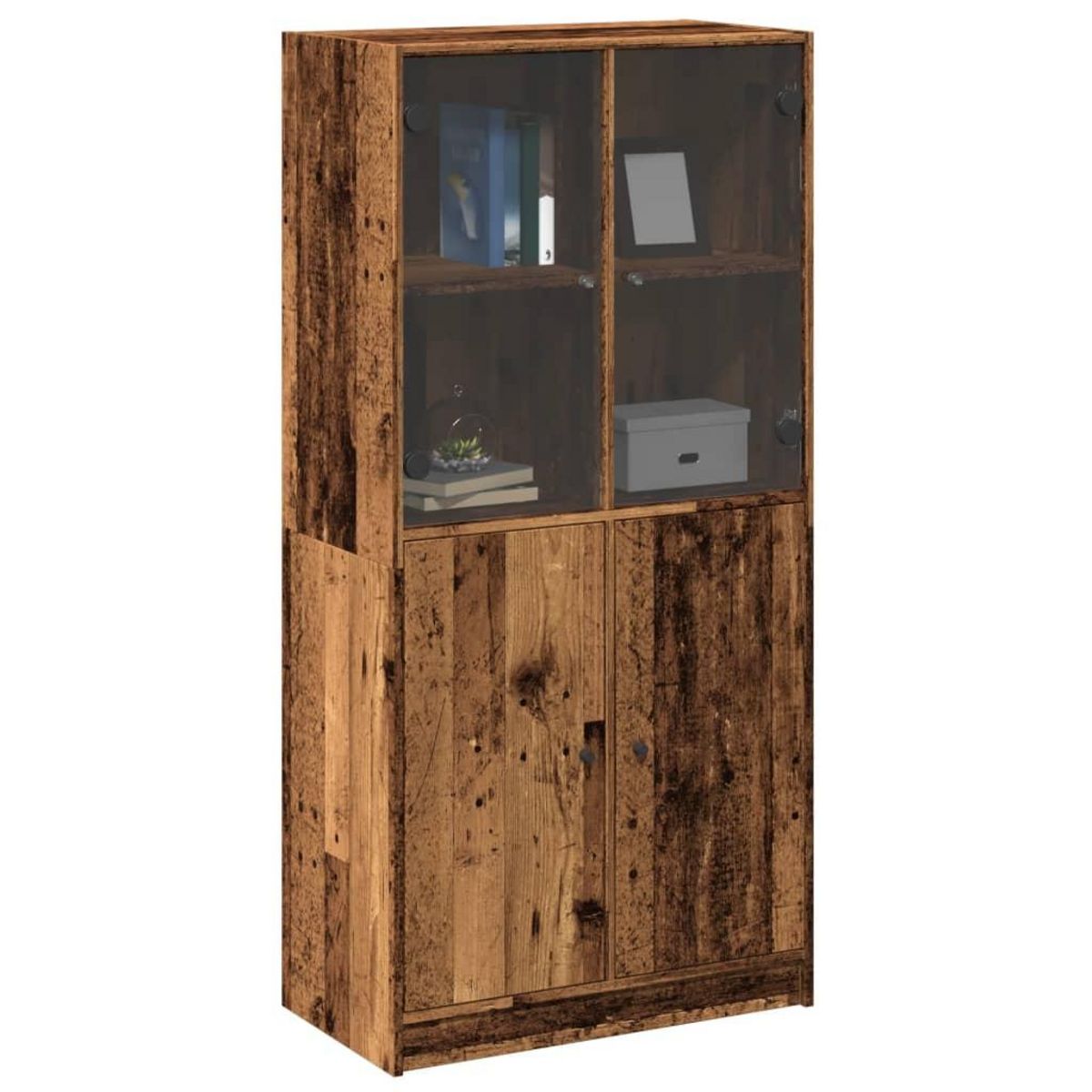 VIDAXL Buffet haut avec portes vieux bois 68x37x142 cm bois ingenierie
