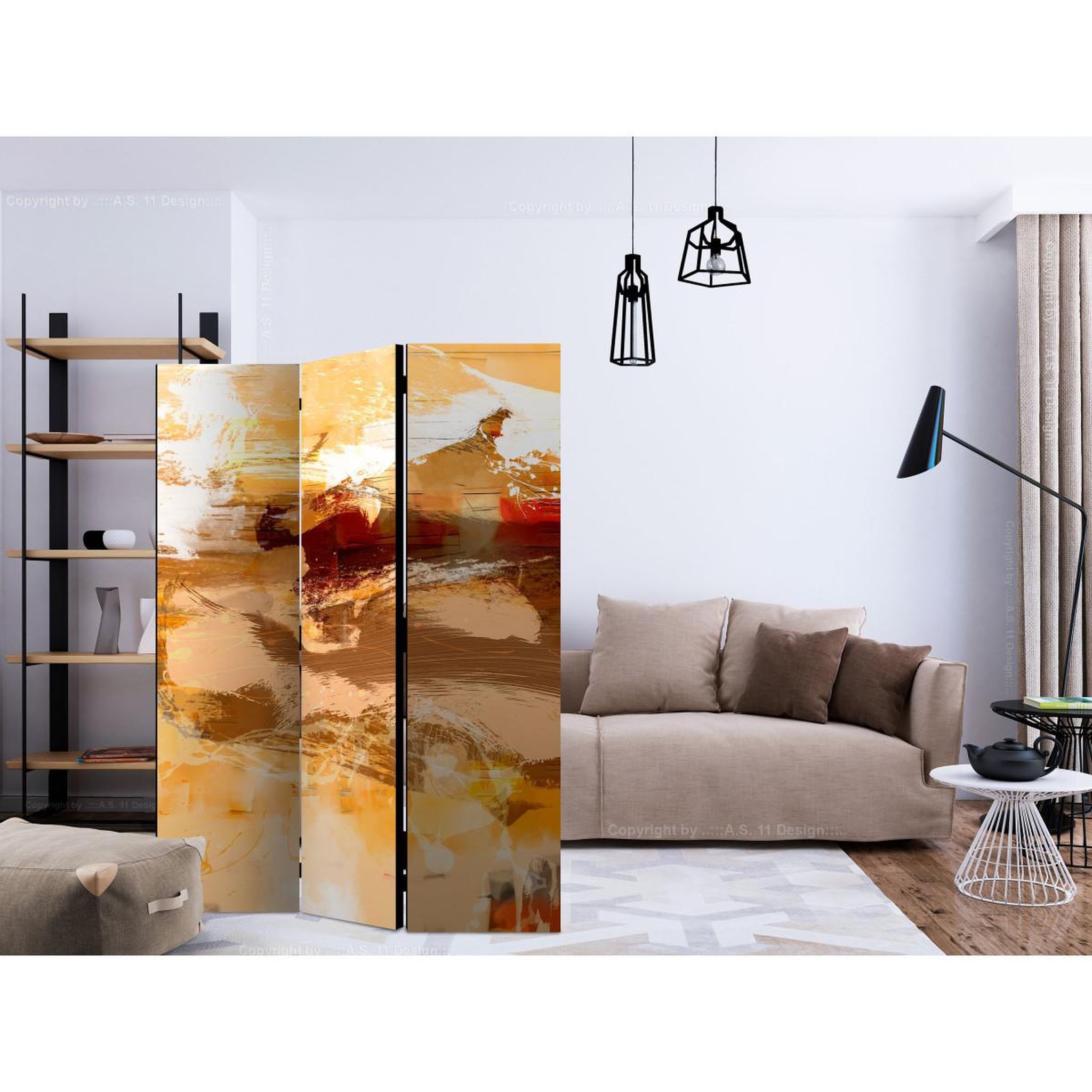 Voir la diapositive 2 : Paris Prix Paravent 3 volets  desert storm  135x172cm