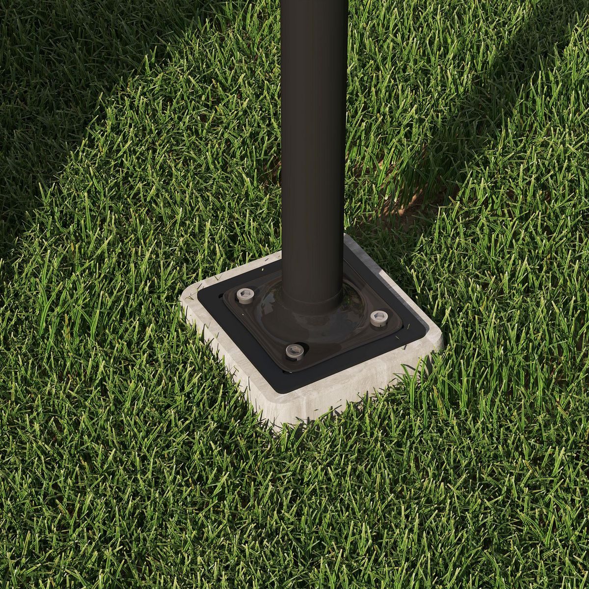 OUTSUNNY Pied pour parasol déporté à insérer dans la base d'ancrage dim. 16,5L x 16,5l x 40H cm métal galvanisé anthracite