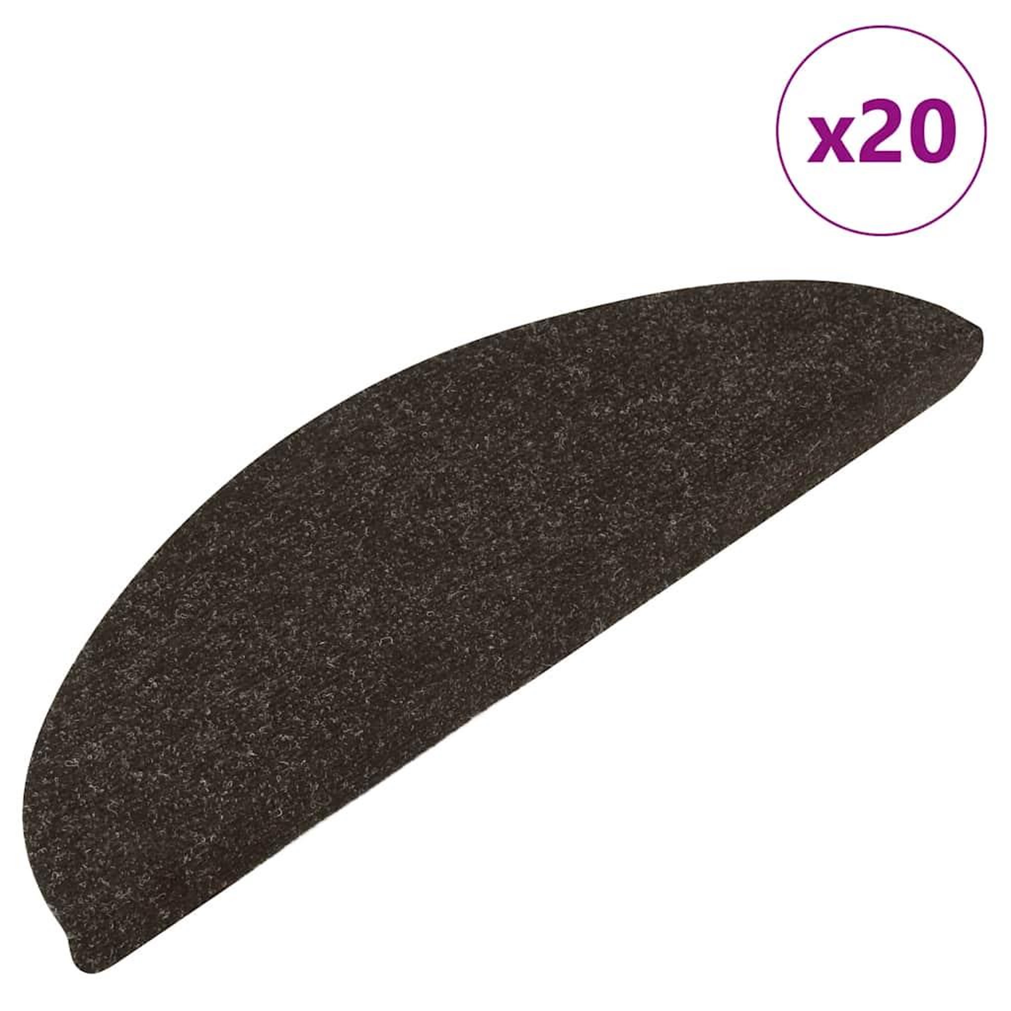 VIDAXL Tapis d'escalier auto-adhesifs 20 pcs anthracite 65x22,5x3,5 cm