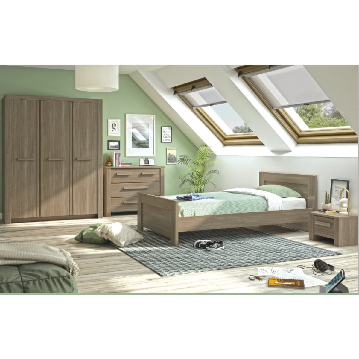 GAMI Armoire 3 portes L151cm ANTOINE