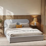Voir la diapositive 2 : Rendez vous déco Lit double 160x200 cm avec coffre en tissu gris-Tilly