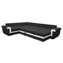 Voir la diapositive 2 : BEST MOBILIER Henry - canapé panoramique d'angle réversible - 7 places - convertible avec coffre - en tissu et pu