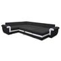 Voir la diapositive 2 : BEST MOBILIER Henry - canapé panoramique d'angle réversible - 7 places - convertible avec coffre - en tissu et pu
