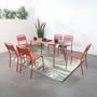 Voir la diapositive 4 : CONCEPT USINE Lot de 6 chaises salon de jardin repas terracotta BERGAME
