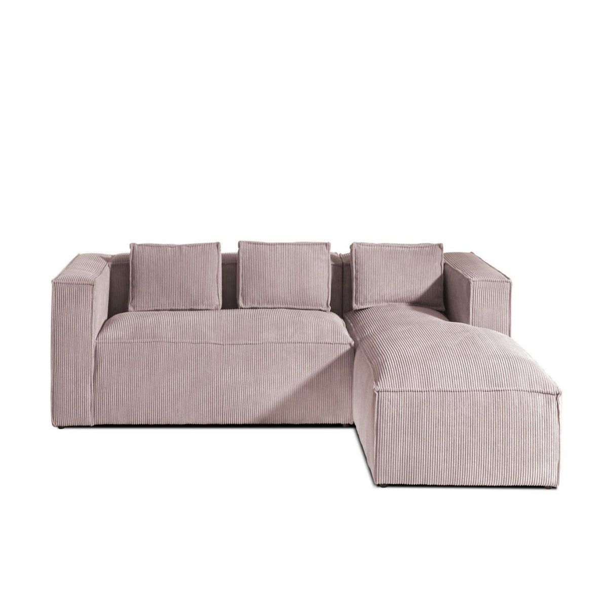 LISA DESIGN Stella - canapé d'angle - en velours côtelé - 4 places -style contemporain - droit