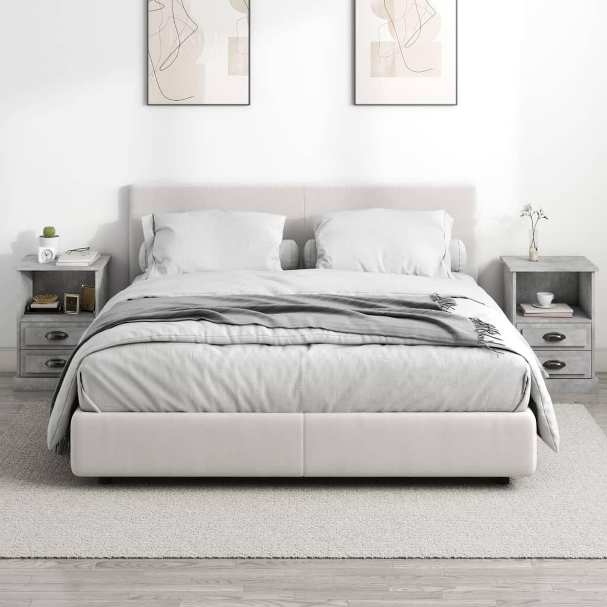 Voir la diapositive 3 : VIDAXL Tables de chevet 2 pcs gris beton 43x36x60 cm