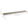 Voir la diapositive 6 : VIDAXL Etageres murales 2 pcs Gris beton 80x9x3 cm