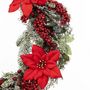 Voir la diapositive 2 : ATMOSPHERA Couronne de Noël Poinsettia  Soir  50cm Rouge