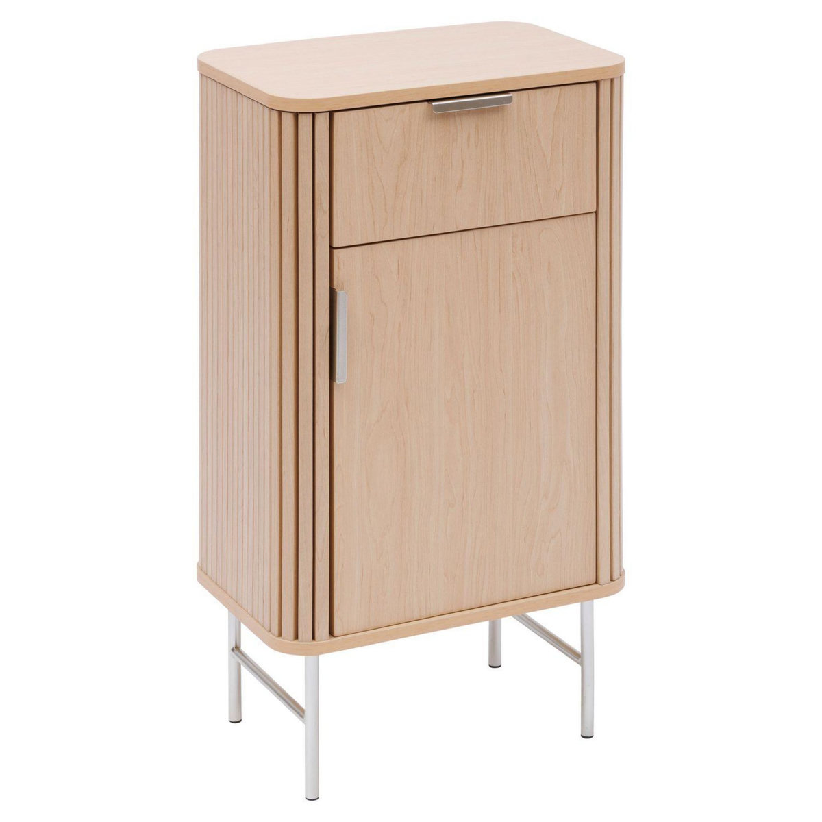 FIVE Meuble bas 1 porte et 1 tiroir effet bois clair LIORA - Beige