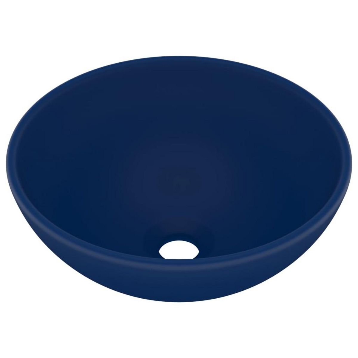 VIDAXL Lavabo rond de luxe de salle Bleu fonce mat 32,5x14cm Ceramique