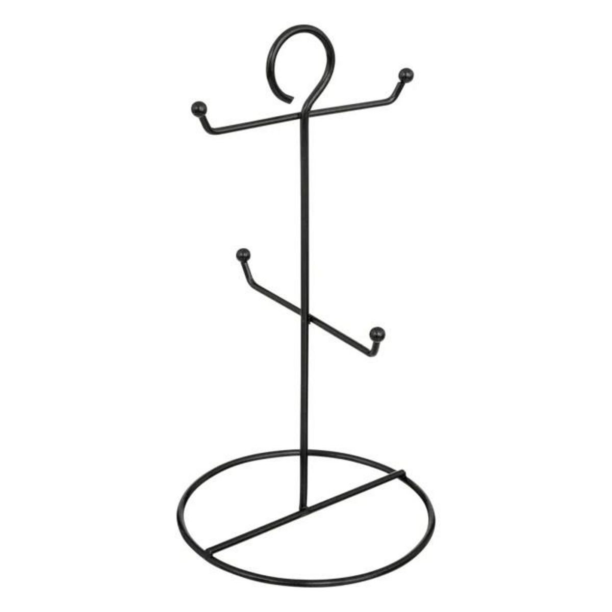 SECRET DE GOURMET Lot de 4 Mugs sur Rack  Alix  20cl Blanc & Noir