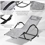Voir la diapositive 5 : OUTSUNNY Chaise longue à bascule rocking chair design contemporain dim. 160L x 61l x 79H cm métal textilène gris chiné