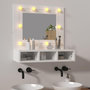 Voir la diapositive 1 : VIDAXL Armoire a miroir avec LED Blanc brillant 60x31,5x62 cm