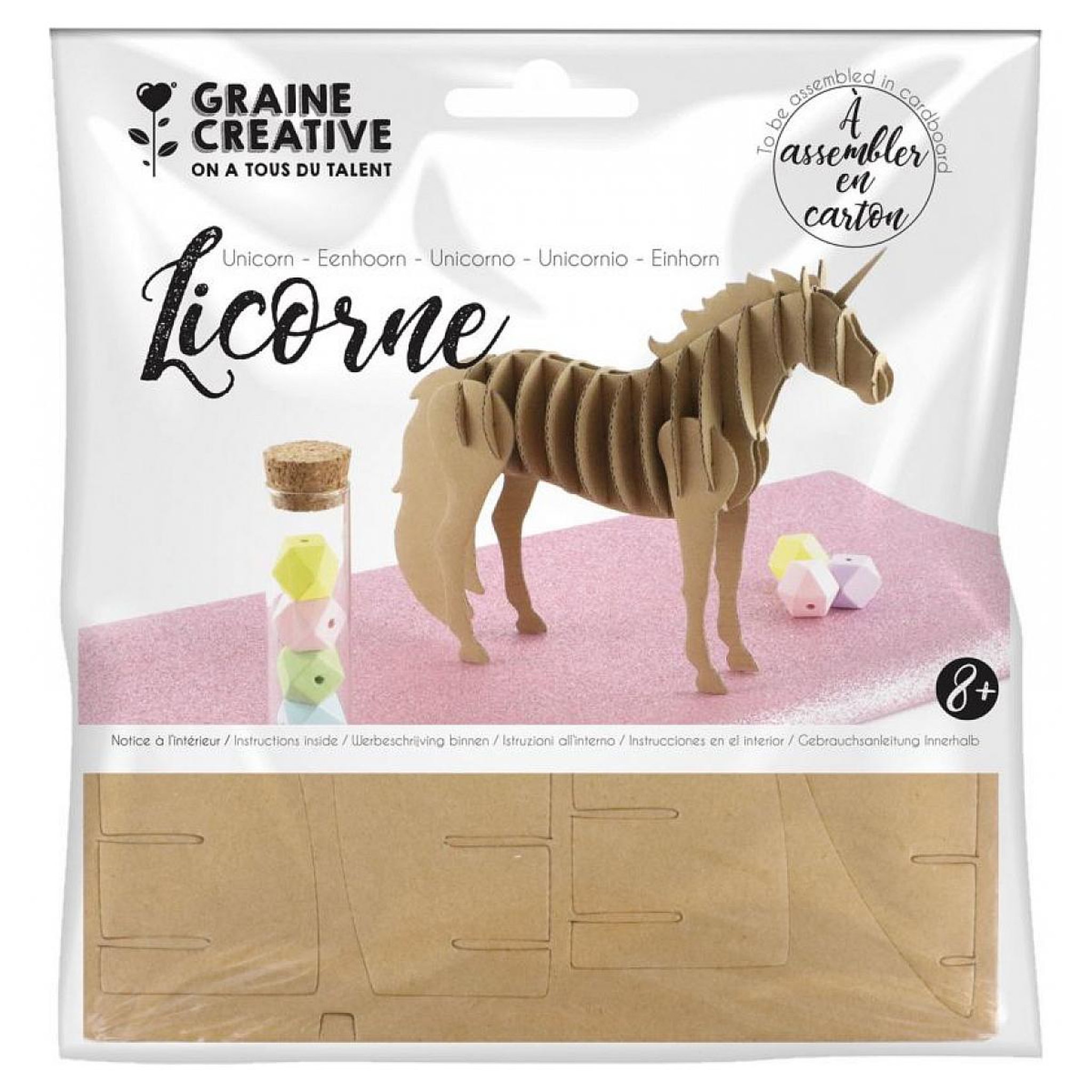 Voir la diapositive 2 : Graine créative Maquette en carton theme licorne
