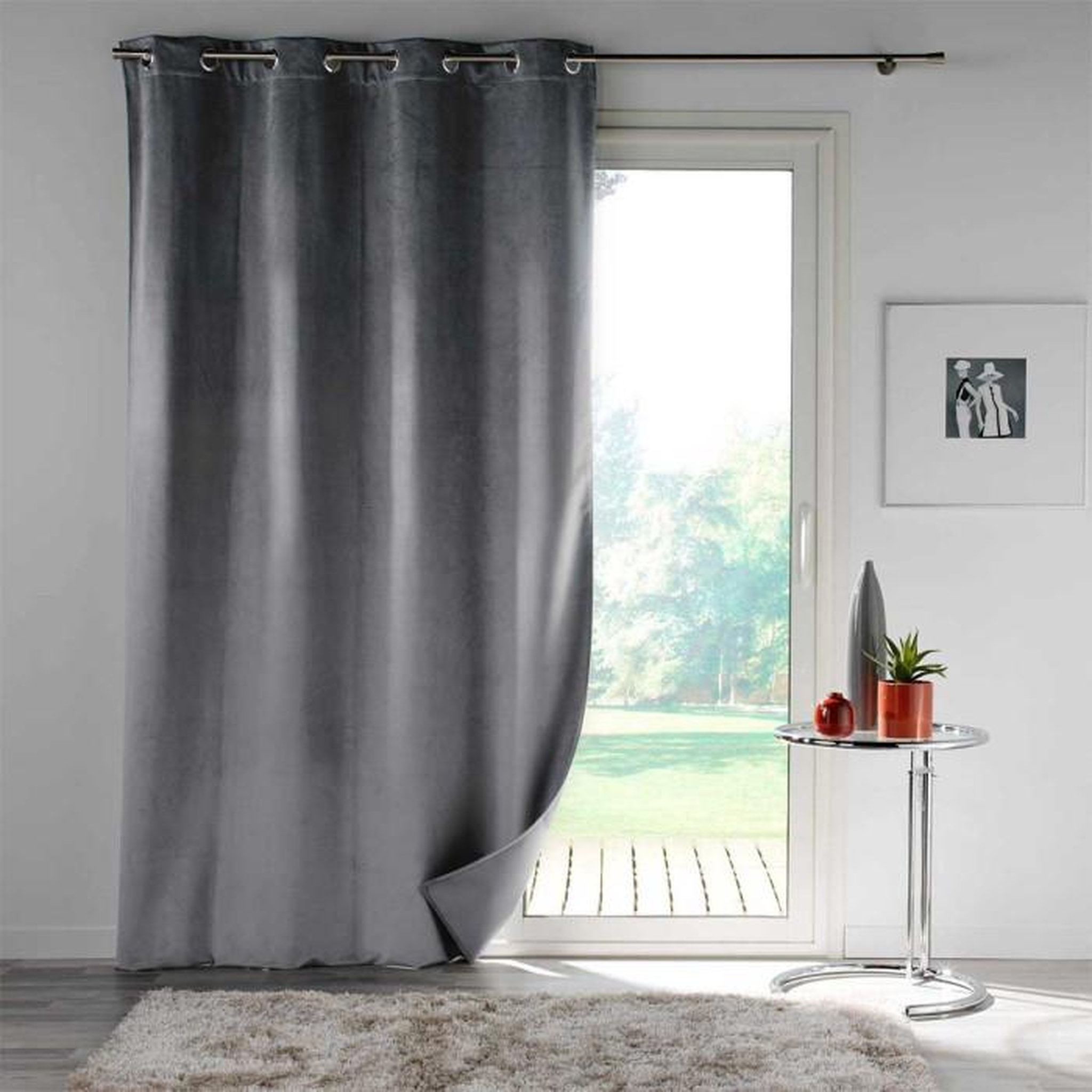 Voir la diapositive 3 : Paris Prix Rideau Occultant  Velounight  135x260cm Gris