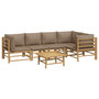Voir la diapositive 3 : VIDAXL Salon de jardin 6 pcs avec coussins taupe bambou