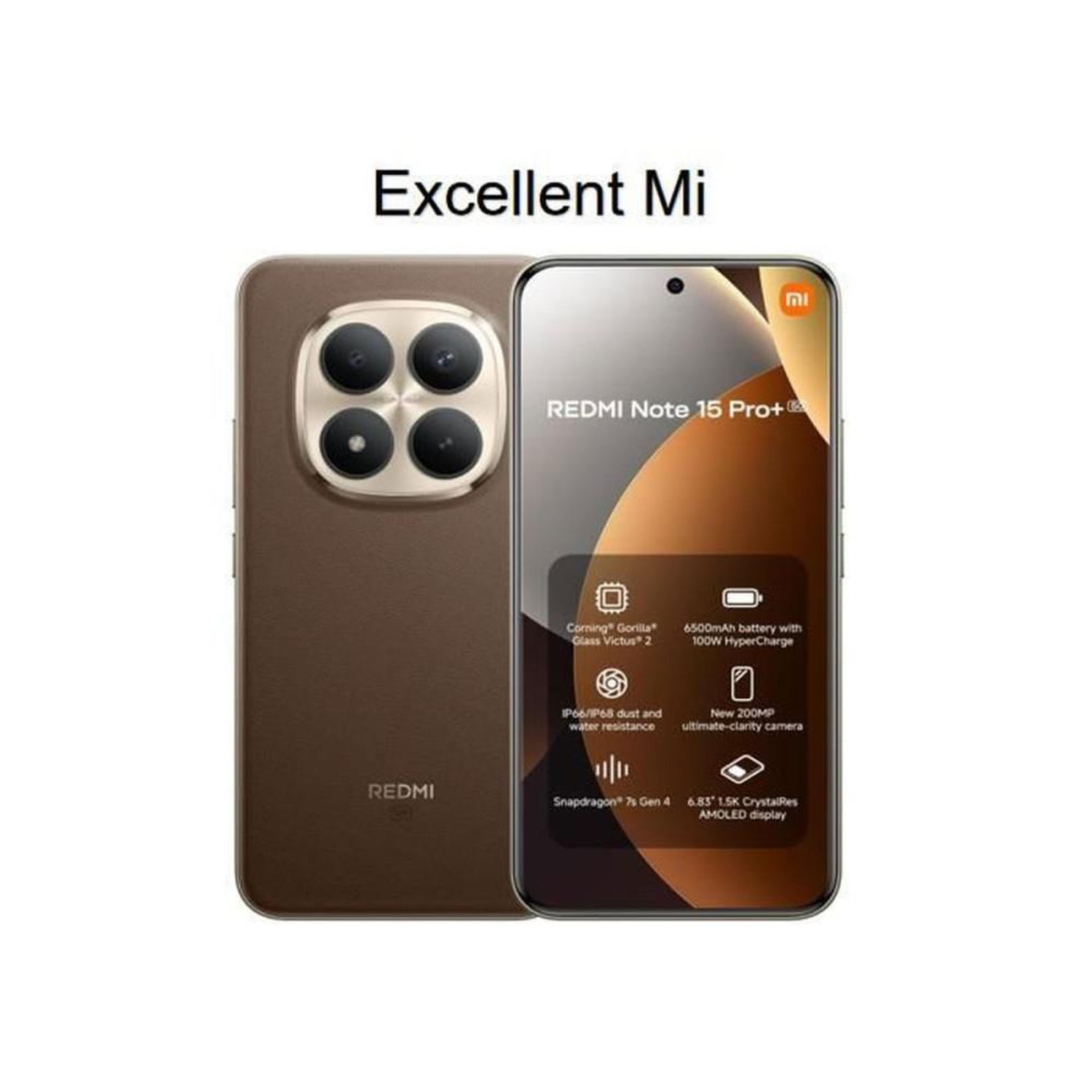 REDMI Note 15 Pro+ 5G Smartphone de 12G RAM ROM Moka Vendu par Excellent Mi EU Version Chargeur non inclus - vue 2