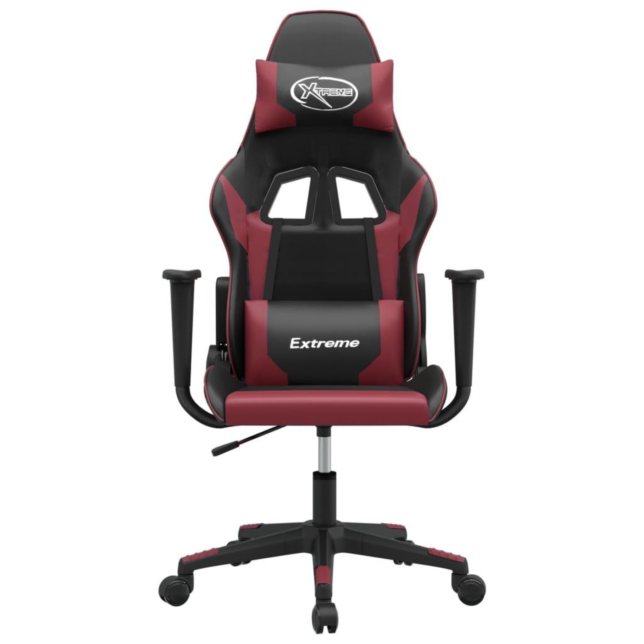 Voir la diapositive 3 : VIDAXL Chaise de jeu Noir et rouge bordeaux Similicuir