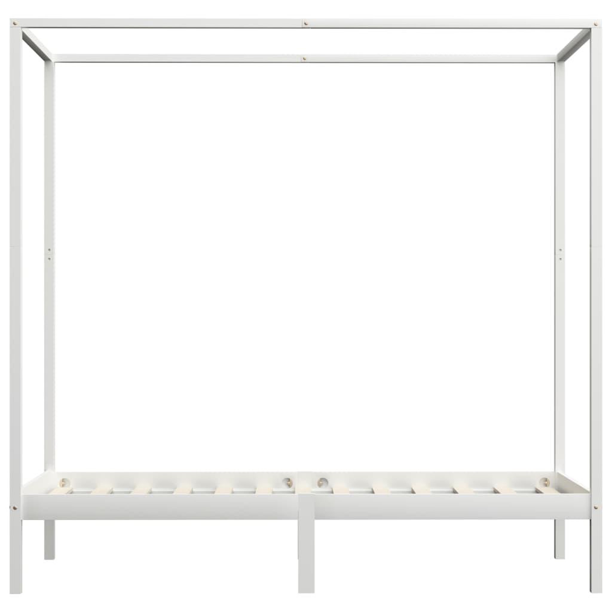 Voir la diapositive 3 : VIDAXL Cadre de lit a baldaquin Blanc Bois de pin massif 100x200 cm