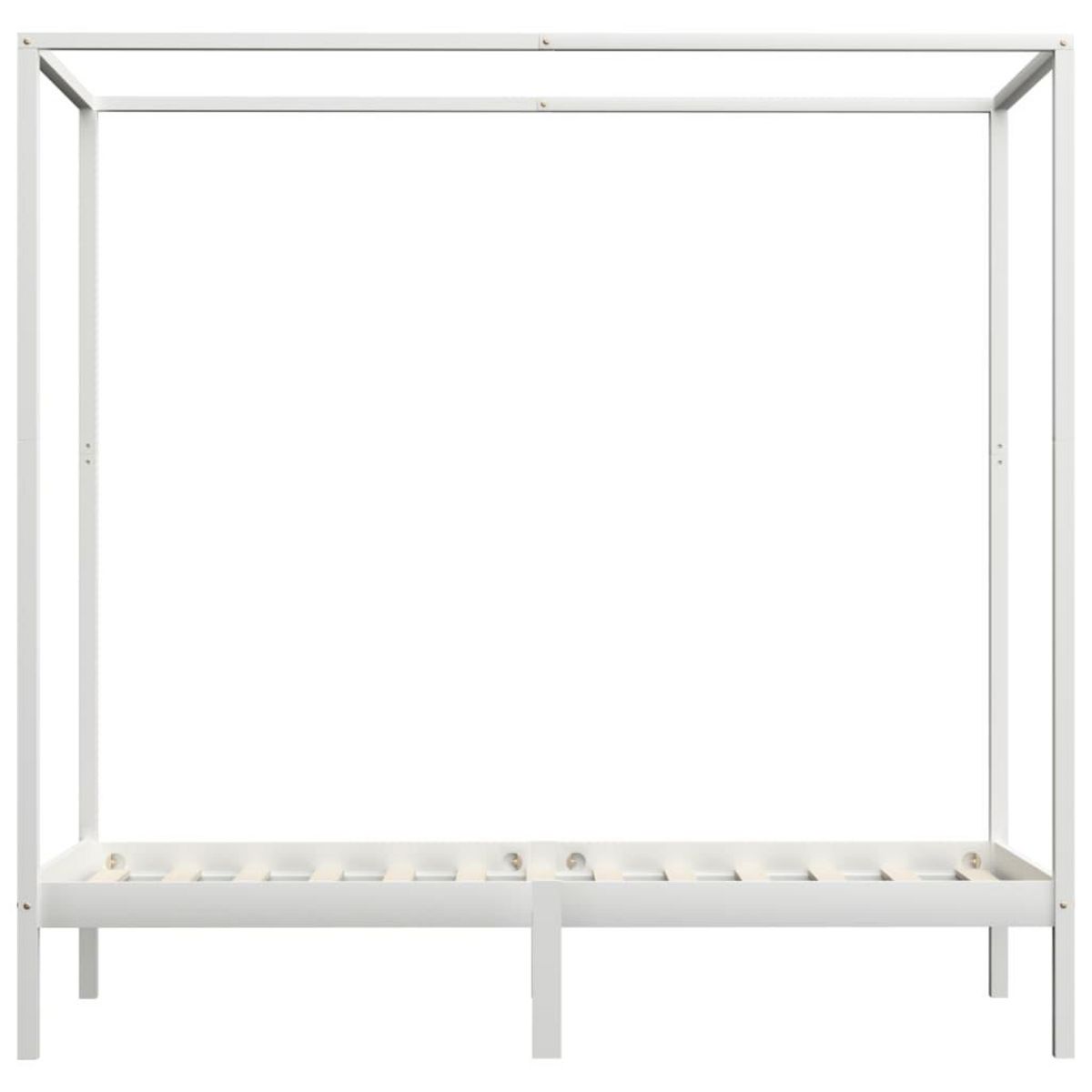 VIDAXL Cadre de lit a baldaquin Blanc Bois de pin massif 100x200 cm