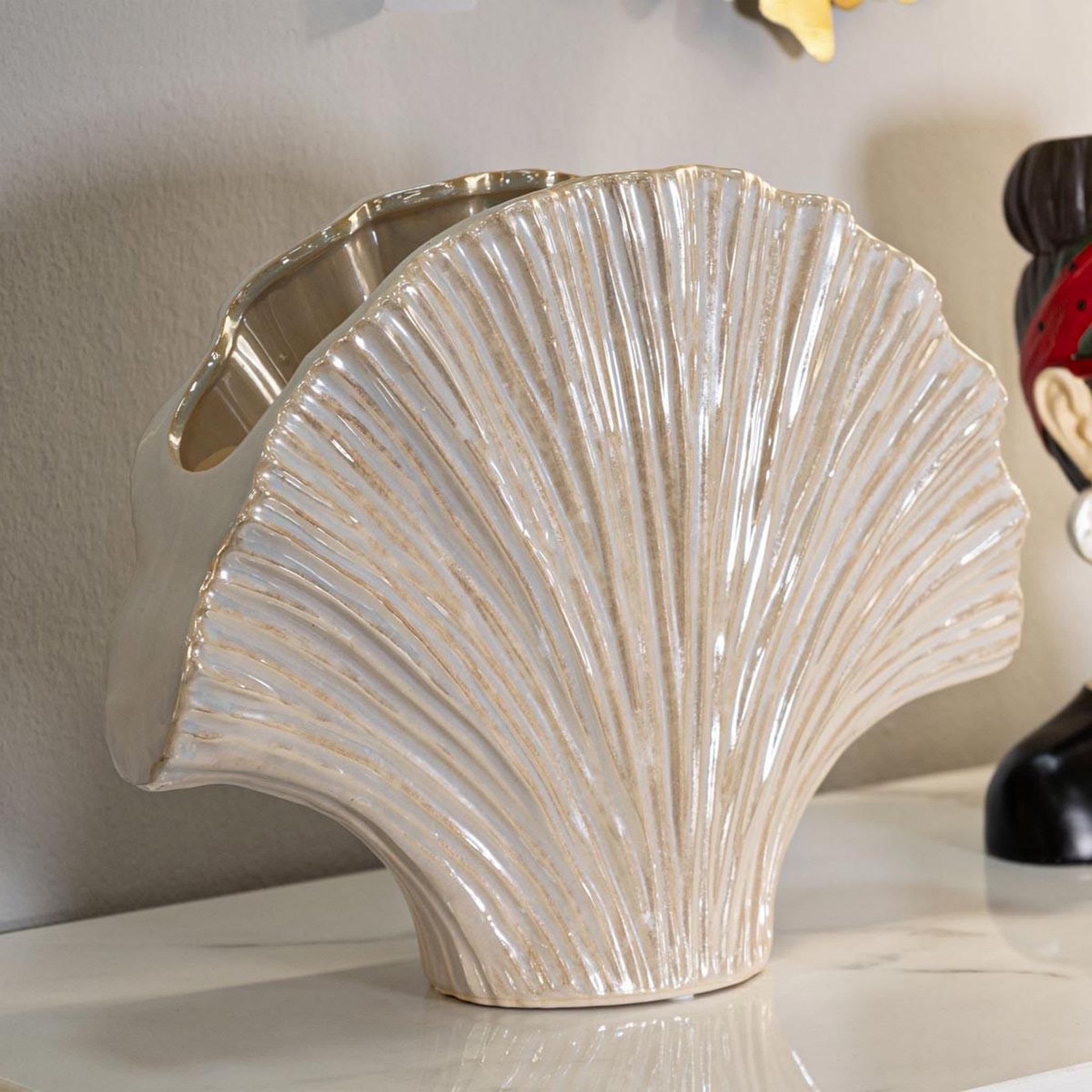 Voir la diapositive 4 : Paris Prix Vase en céramique  perly  35cm blanc