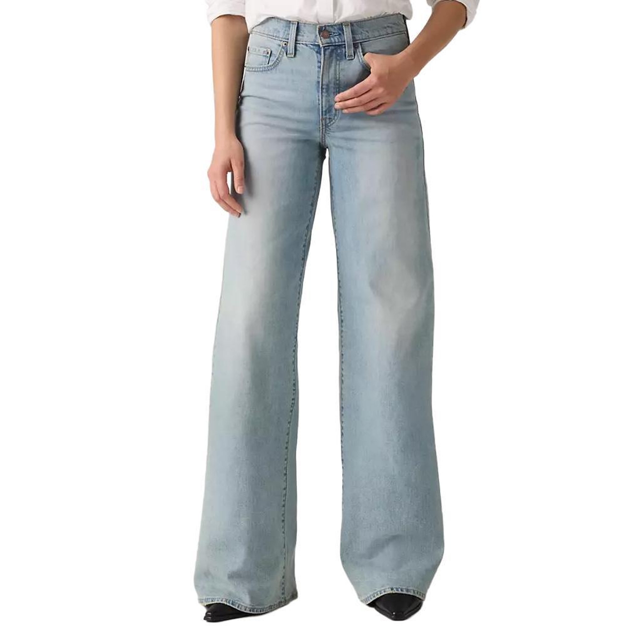 Levi's Jean baggy bleu femme levi's 728 wide. Coloris disponibles : Bleu