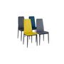 Voir la diapositive 1 : Lot de 4 chaises en velours JUNE