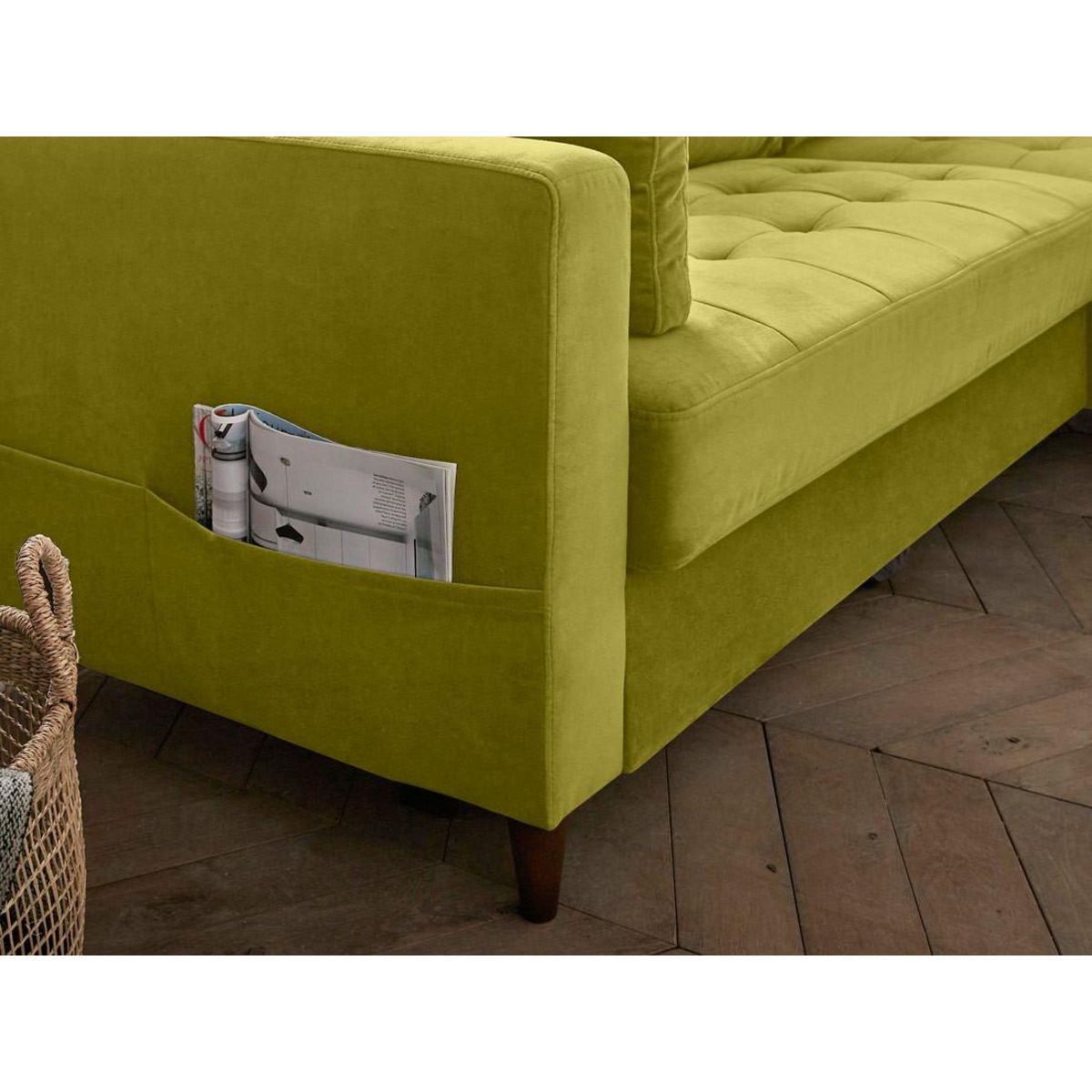 LISA DESIGN Anna - canapé d'angle droit - 4 places - convertible avec coffre - en velours