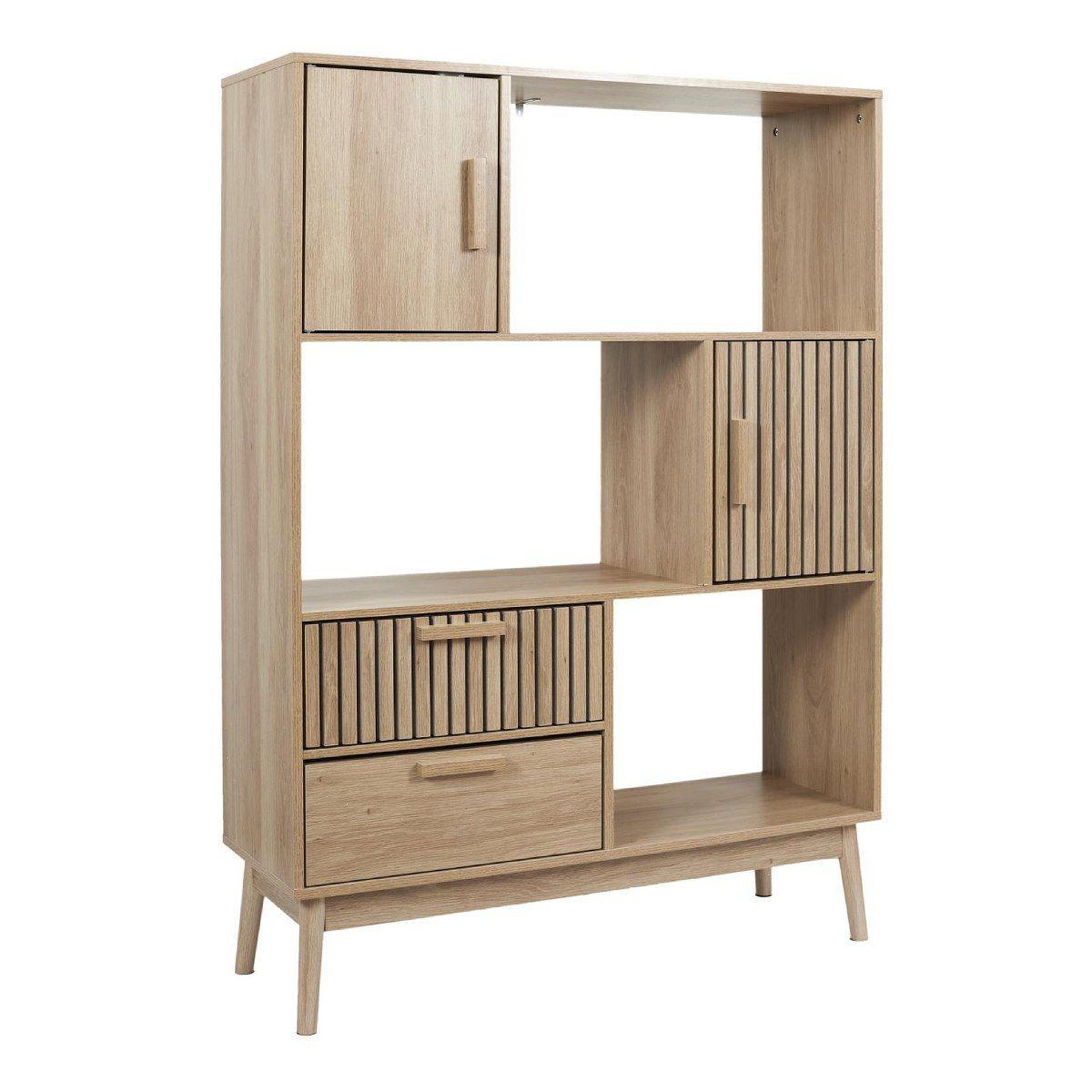 The Home Deco Factory Bibliothèque 2 portes & 2 tiroirs  klaus  140cm marron