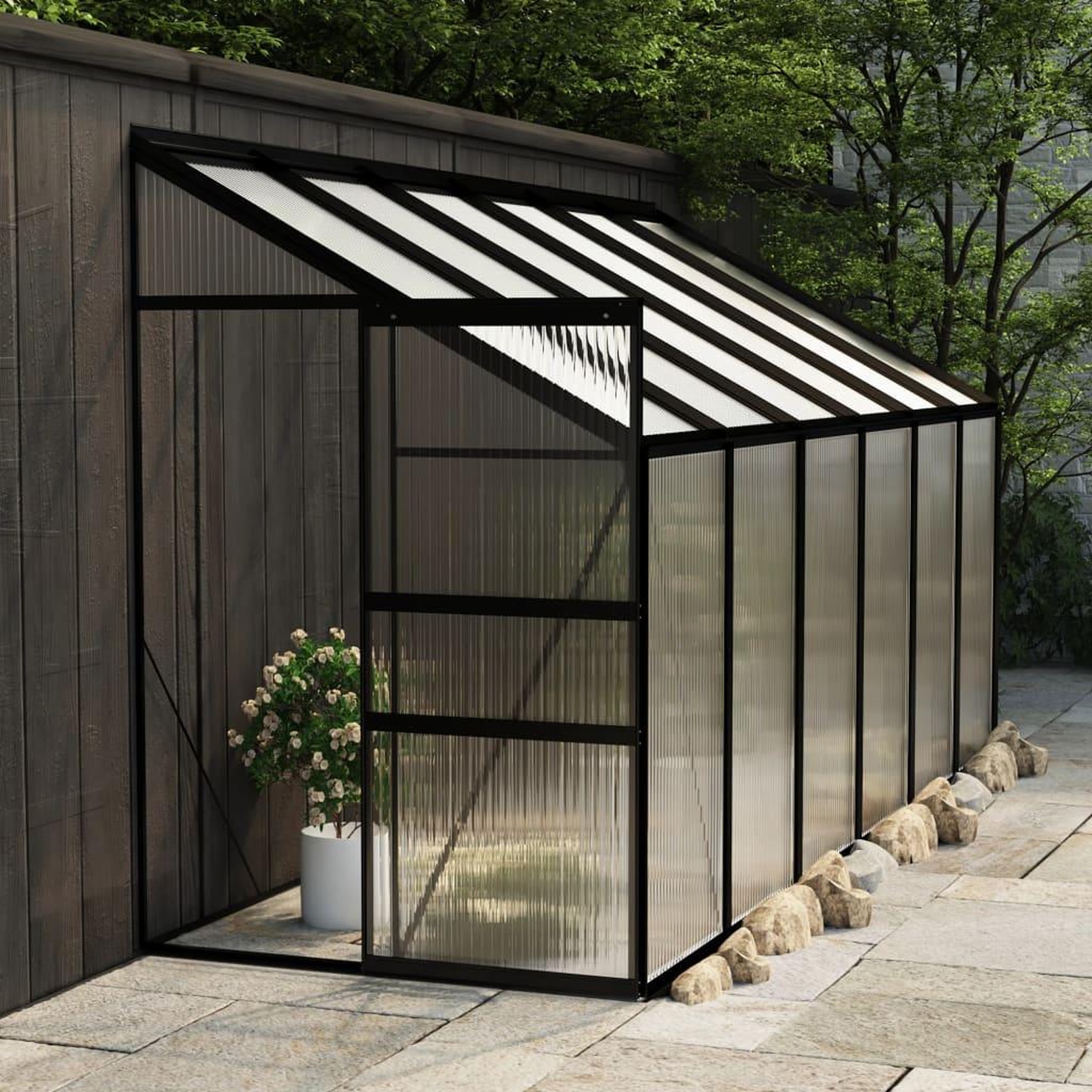 Voir la diapositive 1 : VIDAXL Serre Anthracite Aluminium 7,44 m³