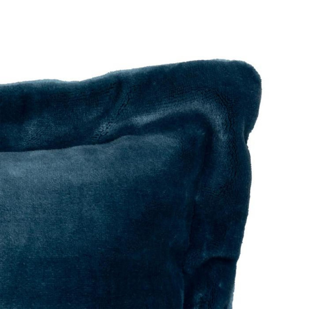 ATMOSPHERA Coussin Déco Flanelle  Cuddly  38x58cm Bleu Égéen